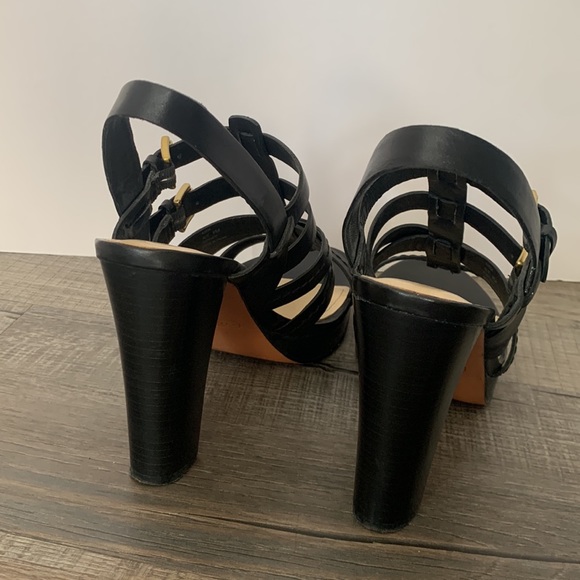 Coach black leather heeled sandals size 9.5 - Picture 4 of 9